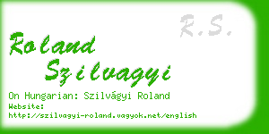 roland szilvagyi business card